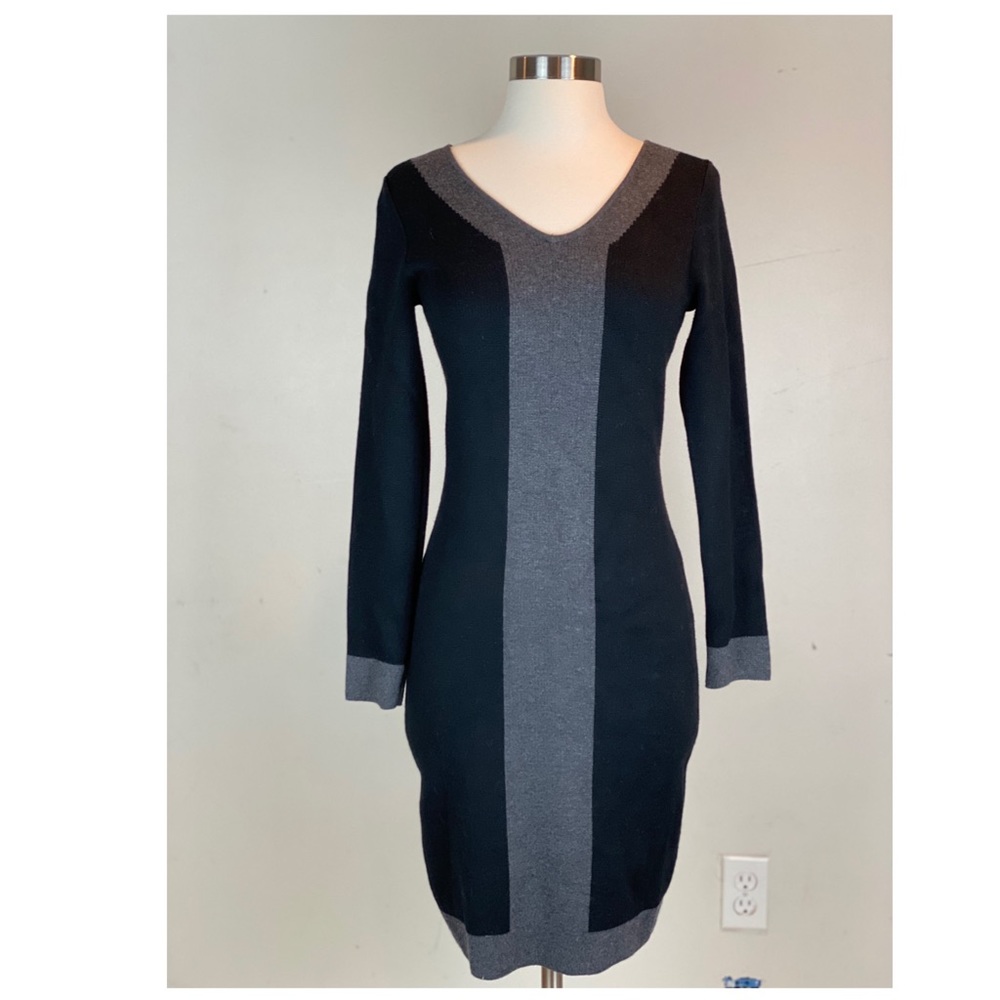 Max Studio Black Gray Small Color Block dress